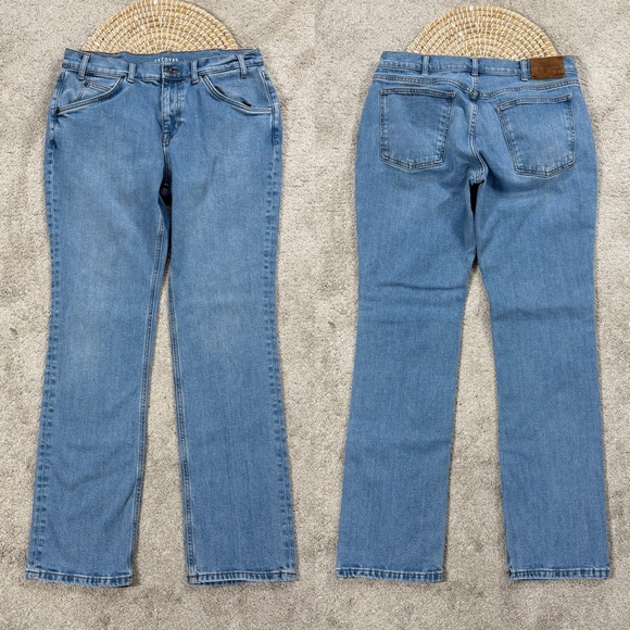 Tecovas Men’s Rugged Relaxed Jeans Straight Leg Cowboy in Light Wash Blue 33X34